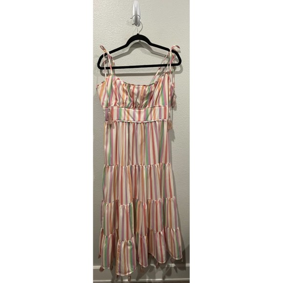 CHICWISH Rainbow Striped Multicolor Summer Maxi Dress - Picture 3 of 6